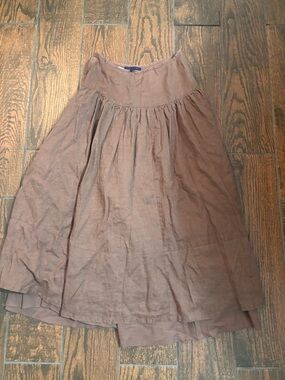 Gathered A-Line Skirt in Dusty Taupe